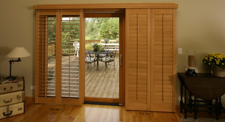 Philadelphia wood shutter sliding door